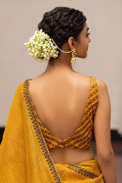Sleeveless Printed Silk Party Wear Sleeveless Blouse