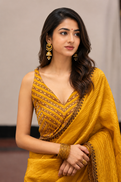 Sleeveless Printed Silk Party Wear Sleeveless Blouse