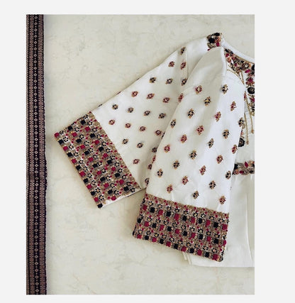 White Multicolor Embroidered Designer Ethnic Blouse