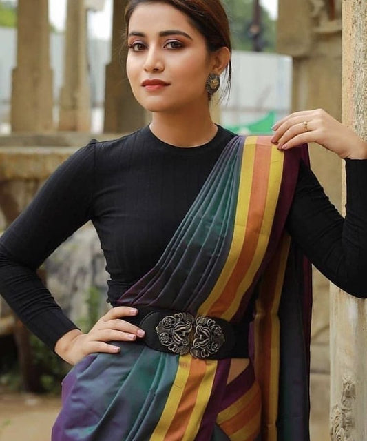 Chic Black Full Sleeve Blouse with High Neck
